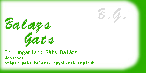 balazs gats business card