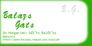 balazs gats business card